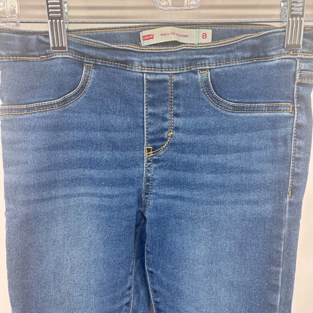 Levi's Pull On Jegging Jeans Girls Size 8‎ Dark Wash Denim Pants